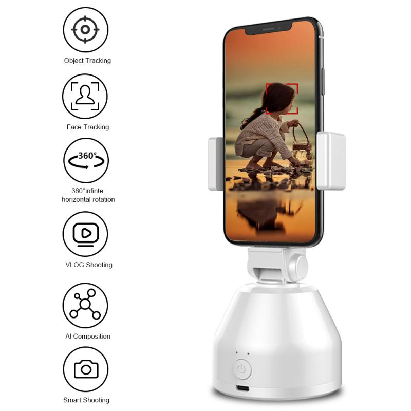 Smart Face Tracking Object 360° Rotation Tripod Auto Face&amp;Cell Phone Holder For Photography/Makeup/Vlog/YouTube/iPhone/Android